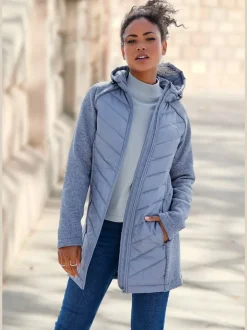 Doudoune manteau matelassé avec capuche et poches zippées