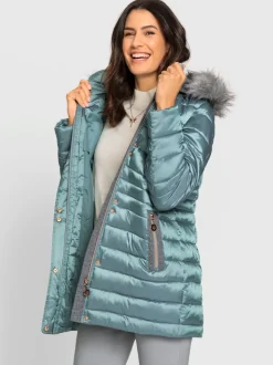 Doudounes matelassées avec capuche amovible et poches