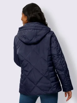 Doudoune zippée avec capuche amovible et poches.