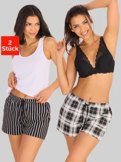 Ensemble de 2 shorts de pyjama à carreaux ou à rayures
