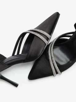 Escarpins trotteurs élégants avec bride scintillante asymétrique