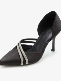 Escarpins trotteurs élégants avec bride scintillante asymétrique
