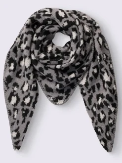 Foulard en viscose douce avec motif léopard en forme triangulaire