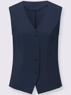 Gilet de costume à col V avec patte de boutonnage