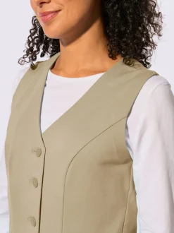 Gilet de costume à col V avec patte de boutonnage