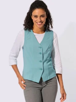 Gilet de costume à col V avec patte de boutonnage