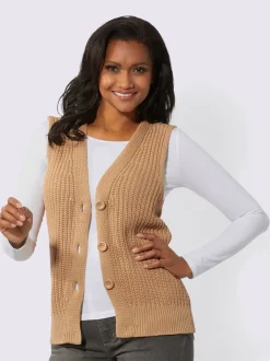 Gilet en tricot à encolure en V avec boutons
