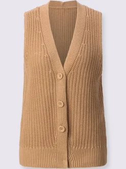 Gilet en tricot à encolure en V avec boutons