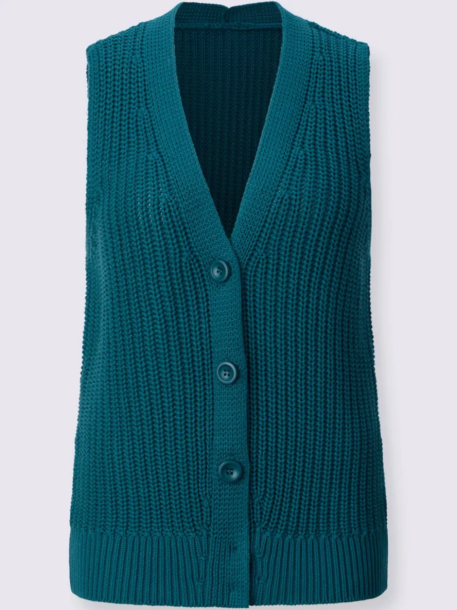 Gilet en tricot à encolure en V avec boutons