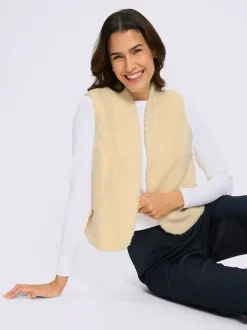 Gilet imitation fourrure fermeture crochet discrète