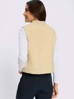 Gilet imitation fourrure fermeture crochet discrète