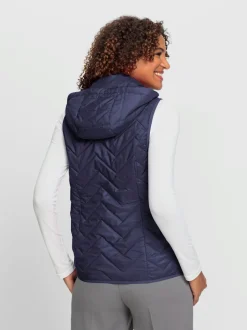 Gilet matelassé avec col montant et capuche amovible