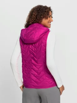 Gilet matelassé avec col montant et capuche amovible