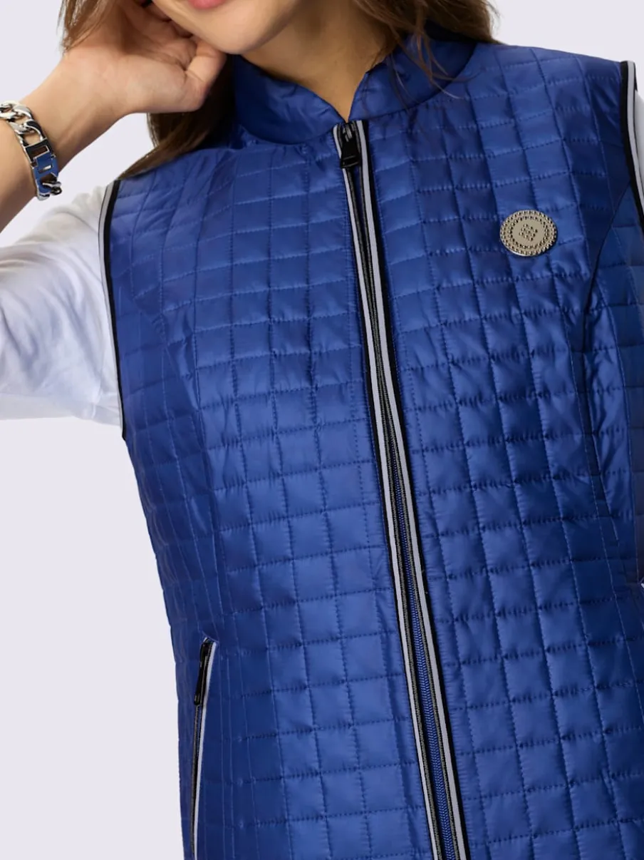 Gilet matelassé avec col montant et poches contrastées