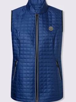 Gilet matelassé avec col montant et poches contrastées