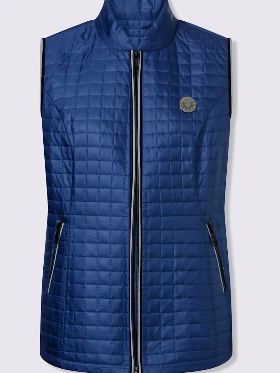 Gilet matelassé avec col montant et poches contrastées