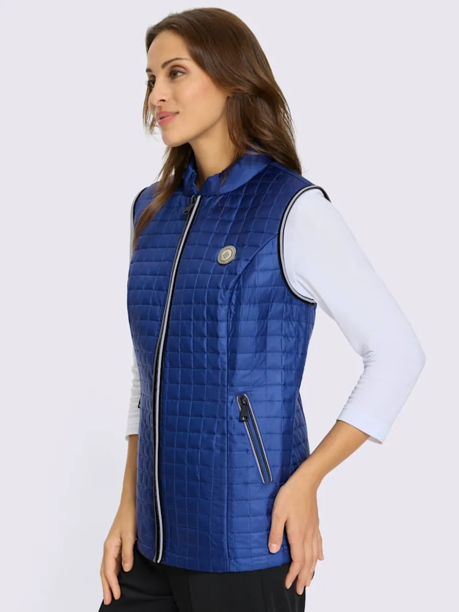 Gilet matelassé avec col montant et poches contrastées
