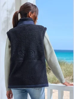 Gilet polaire à col haut avec poches et glissières