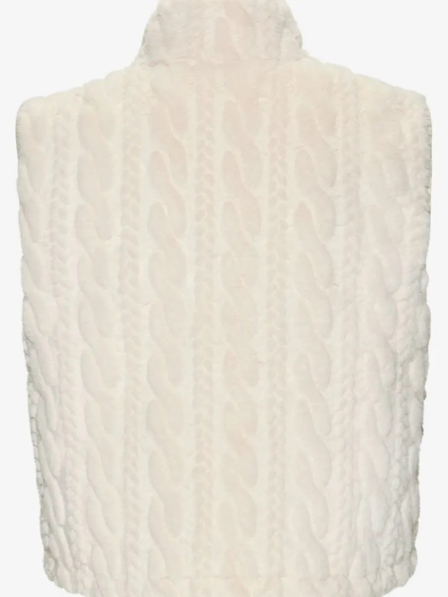 Gilet réversible en peluche avec col montant et dos matelassé