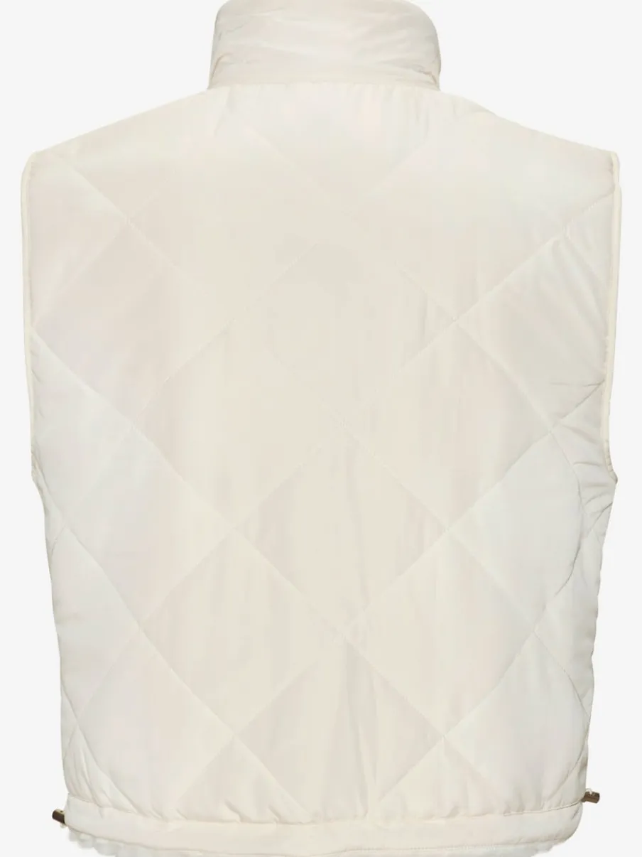 Gilet réversible en peluche avec col montant et dos matelassé