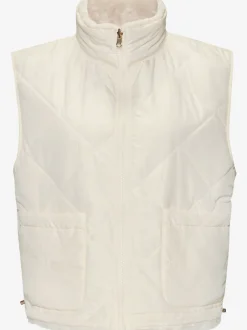 Gilet réversible en peluche avec col montant et dos matelassé