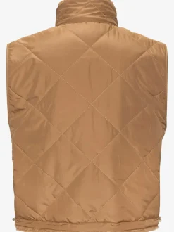 Gilet réversible en peluche avec col montant et dos matelassé