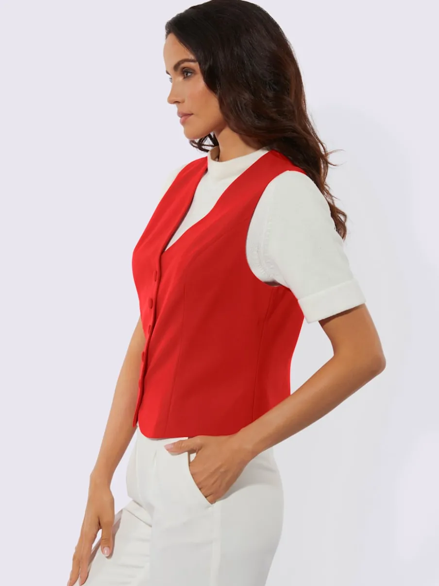 Gilets de costume avec col en V et boutons