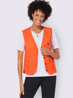Gilets en jean avec poches et col en V
