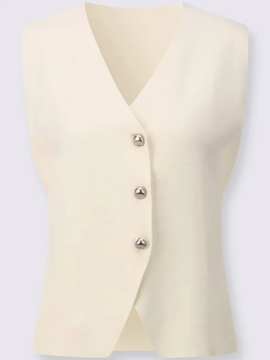 Gilets en tricot avec encolure en V et boutons argentés