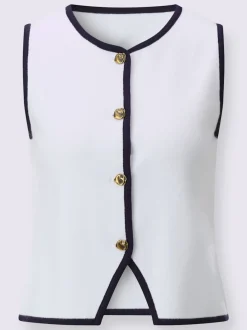 Gilets en tricot doux avec rayures et boutons décoratifs