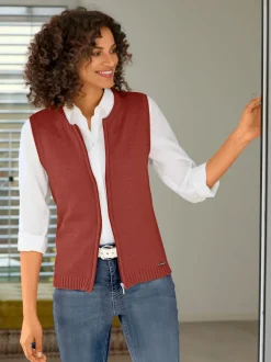 Gilets en tricot sans manches à encolure ronde