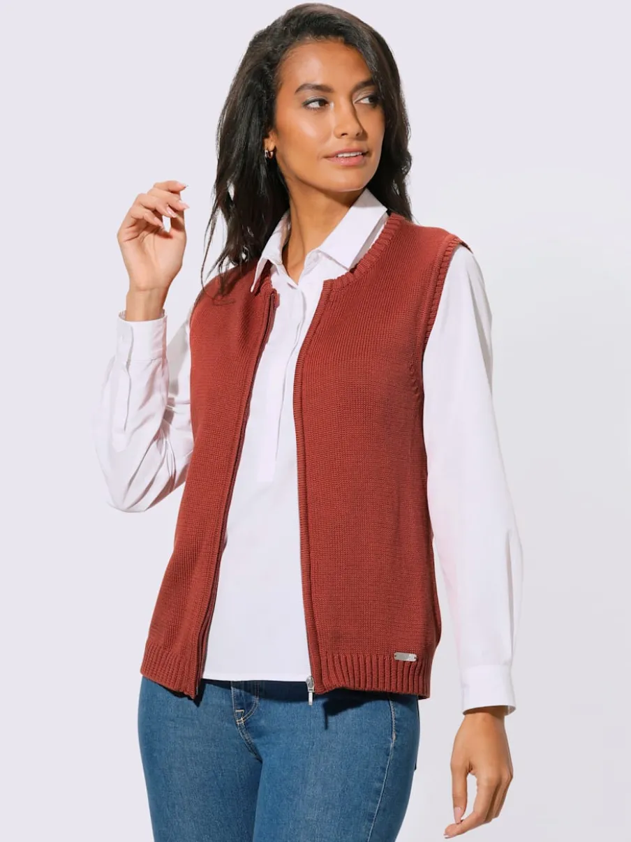Gilets en tricot sans manches à encolure ronde