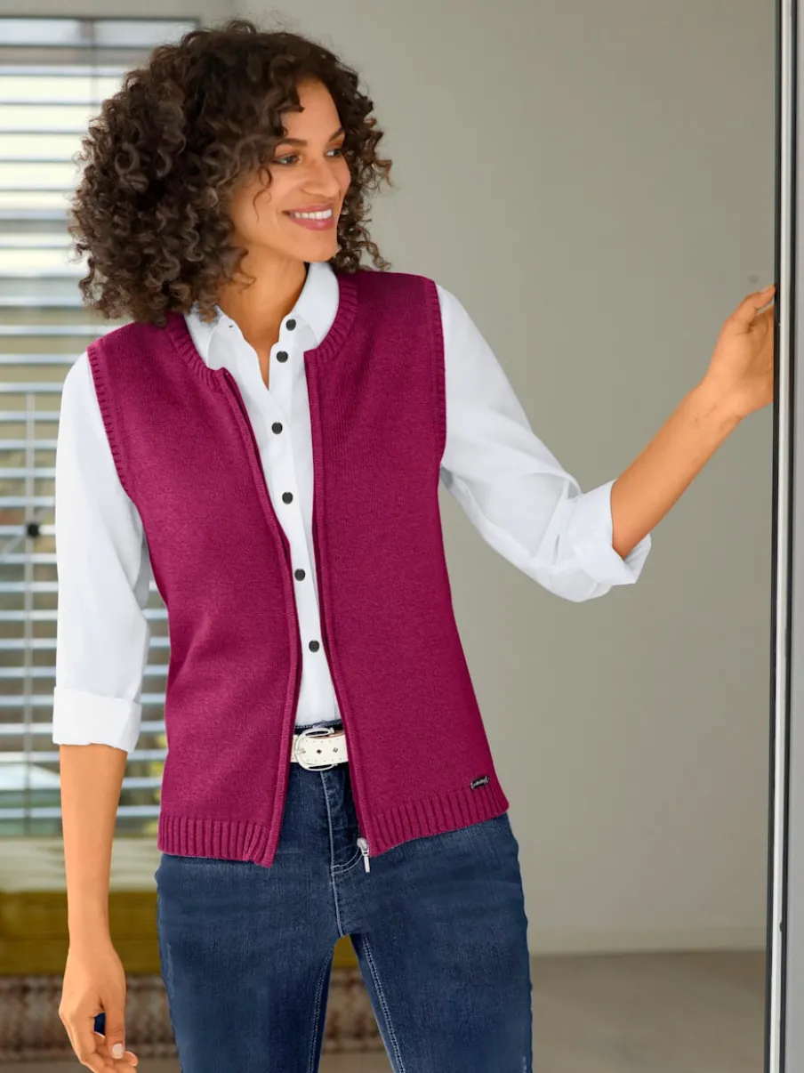Gilets en tricot sans manches à encolure ronde