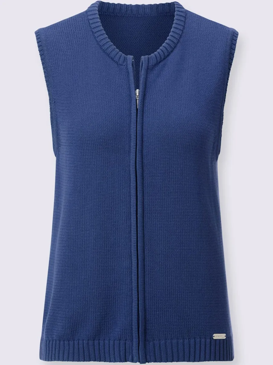 Gilets en tricot sans manches à encolure ronde