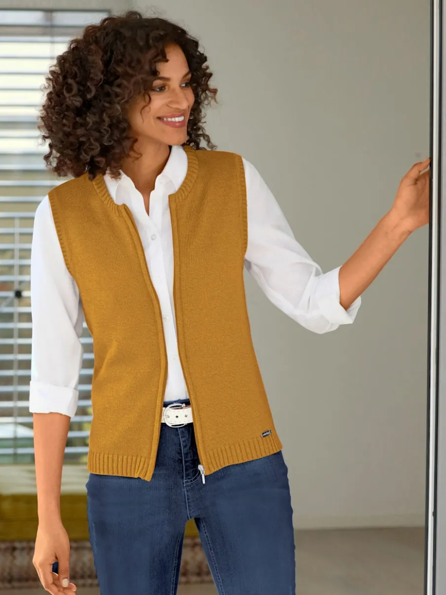 Gilets en tricot sans manches à encolure ronde