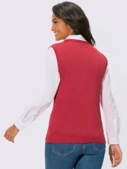 Gilets en tricot sans manches à encolure ronde