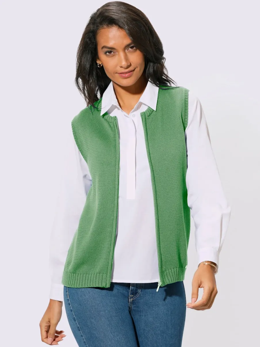 Gilets en tricot sans manches à encolure ronde