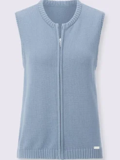 Gilets en tricot sans manches à encolure ronde