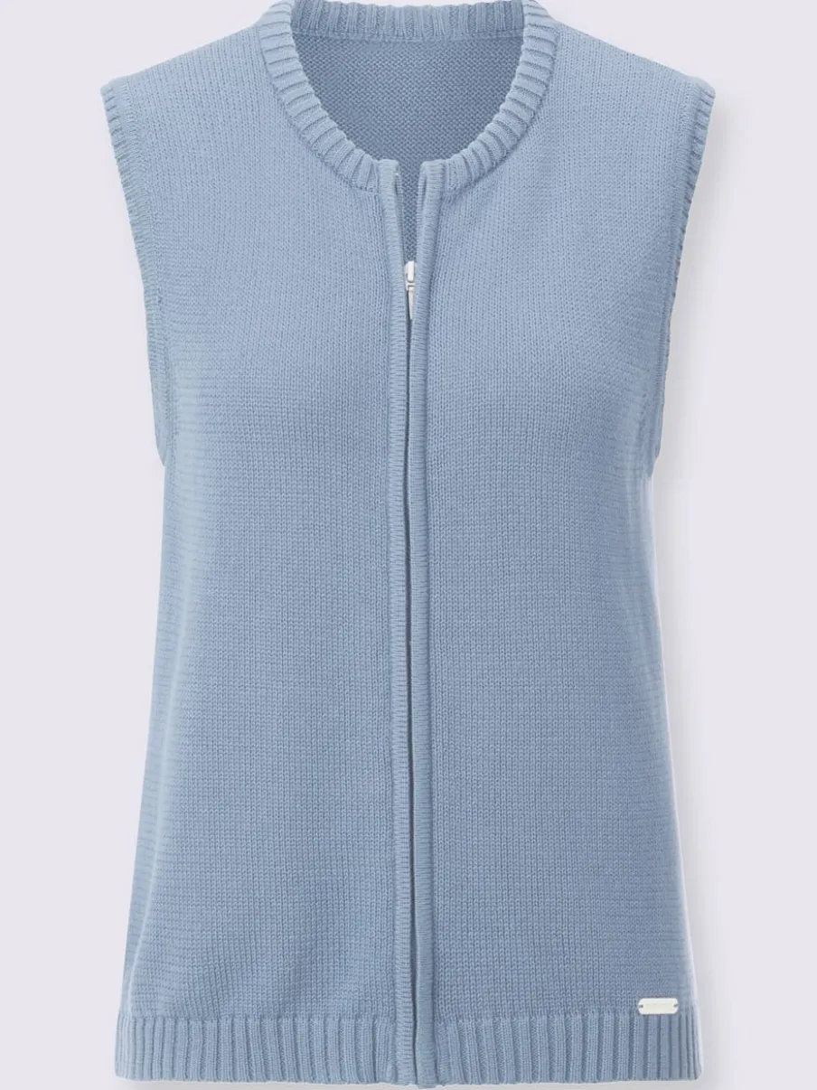 Gilets en tricot sans manches à encolure ronde