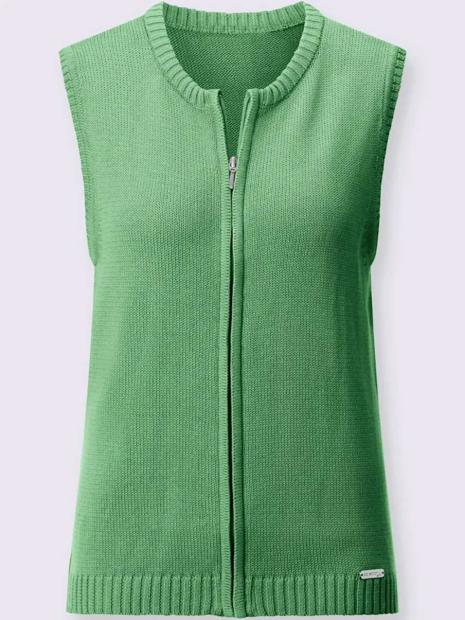 Gilets en tricot sans manches à encolure ronde