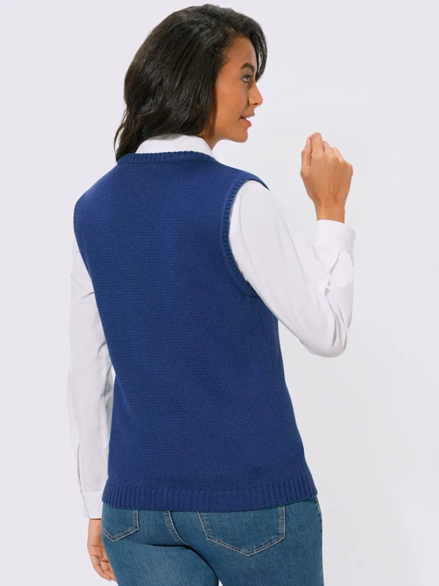 Gilets en tricot sans manches à encolure ronde