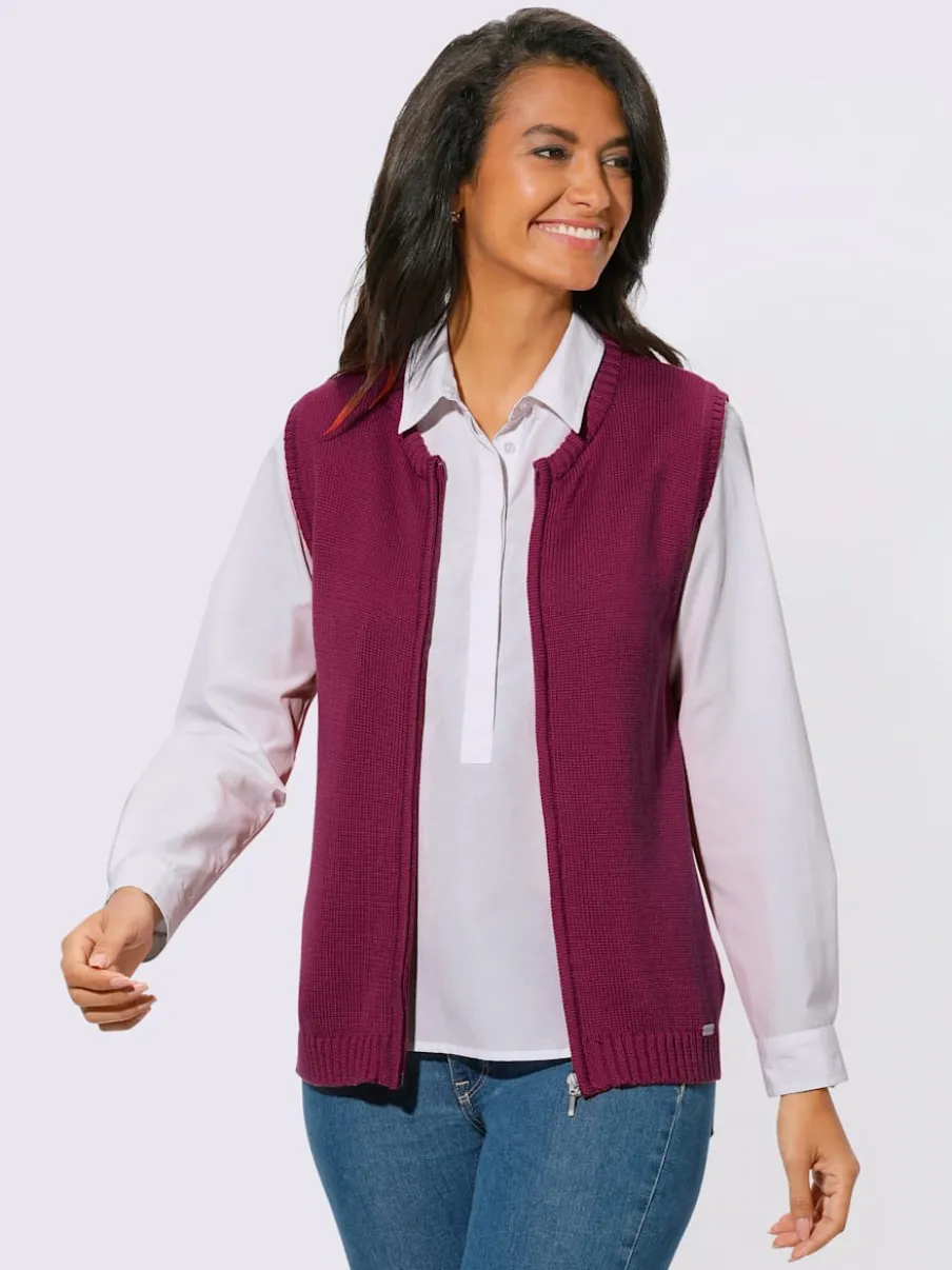 Gilets en tricot sans manches à encolure ronde