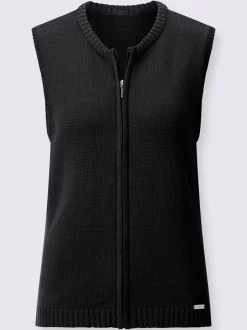 Gilets en tricot sans manches à encolure ronde