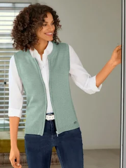 Gilets en tricot sans manches à encolure ronde