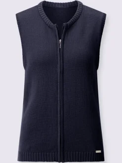 Gilets en tricot sans manches à encolure ronde