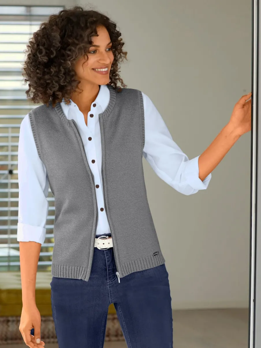 Gilets en tricot sans manches à encolure ronde