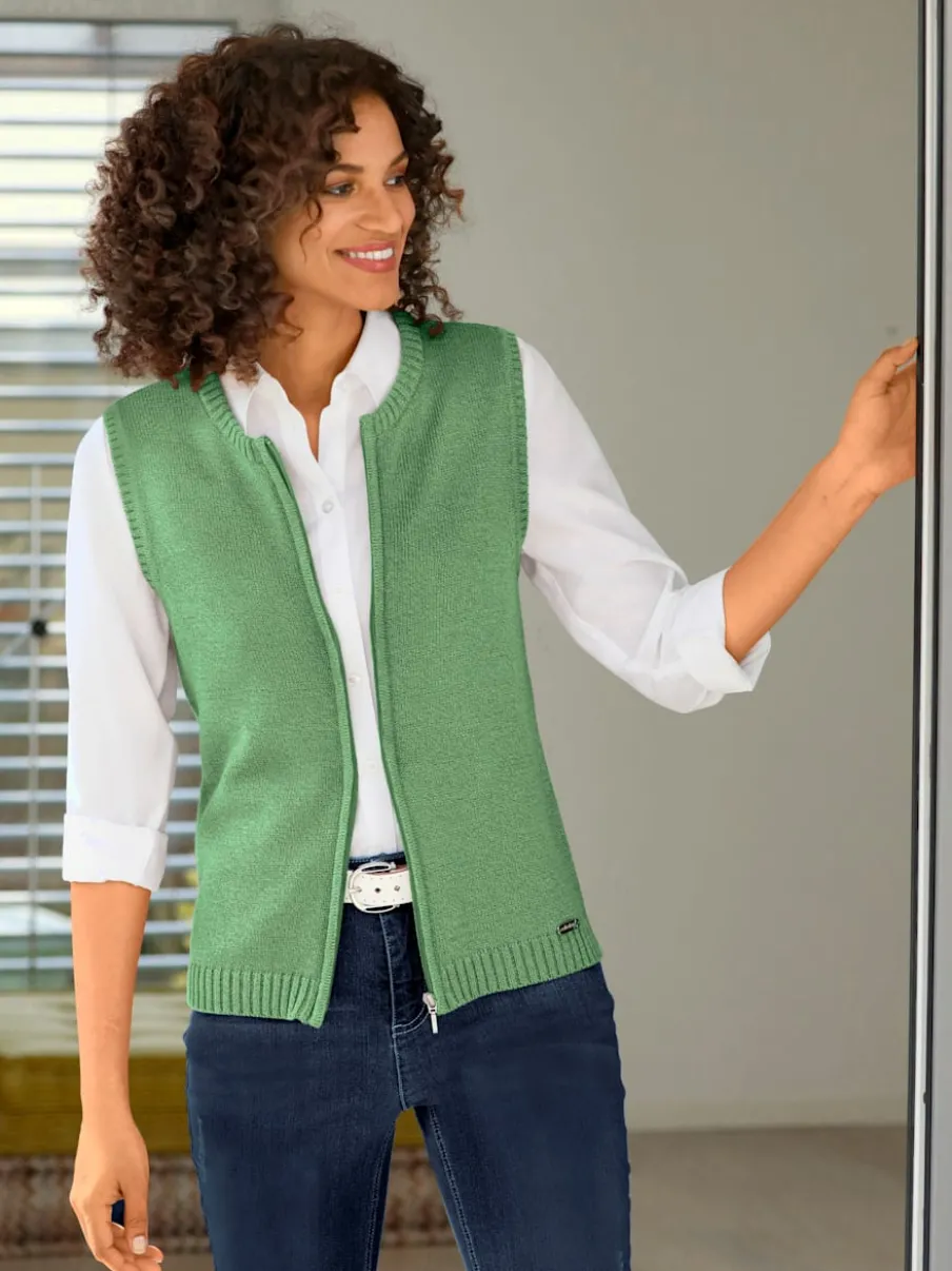 Gilets en tricot sans manches à encolure ronde