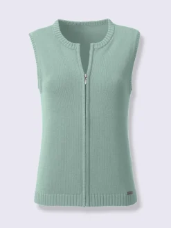 Gilets en tricot sans manches à encolure ronde