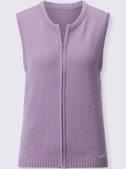 Gilets en tricot sans manches à encolure ronde