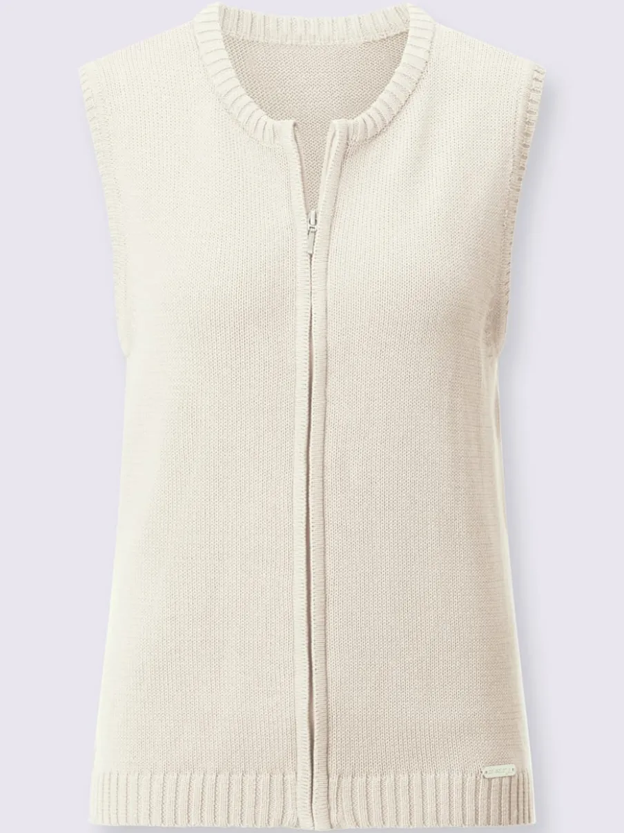 Gilets en tricot sans manches à encolure ronde